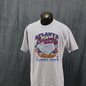 Atlanta Braves Shrit (VTG) - 1991 NL Champions Fan Appreciation - Men's XL